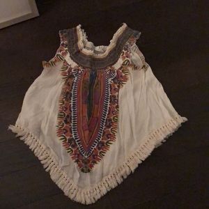Off the shoulder fringe top